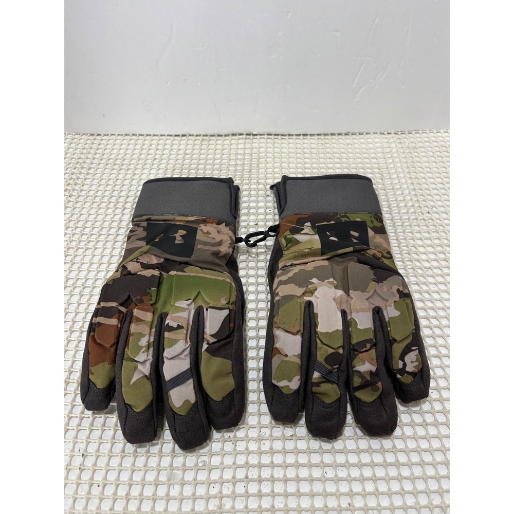 Under Armour Gloves GORE WINDSTOPPER Insulated‎ Gloves S Green Black Camo EUC